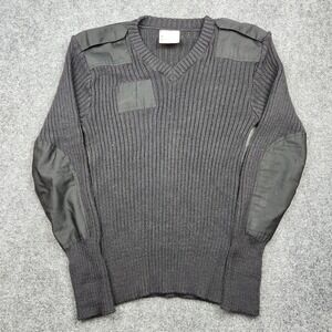 Brigade Quartermasters Sweater Mens Large Black Wool V Neck Commando Military